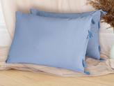 Yastık Kılıfı Simple Püsküllü %100 Cotton 2'li İndigo Mavi